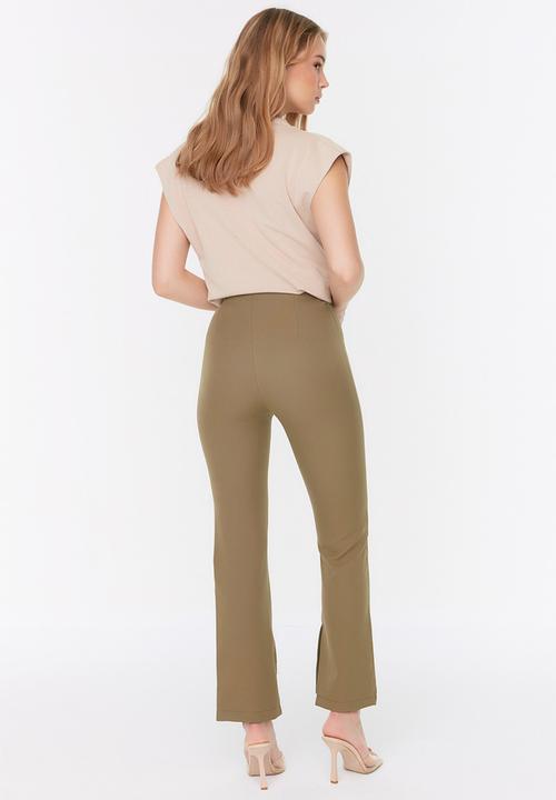 Trendyol - High rise boot cut pants - khaki