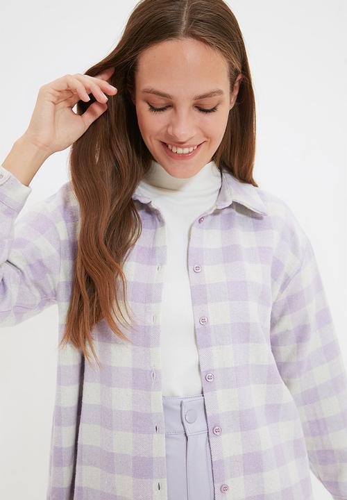 Trendyol - Modest check shacket - lilac