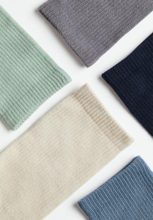 H&M - 5-Pack socks - mint green/light beige