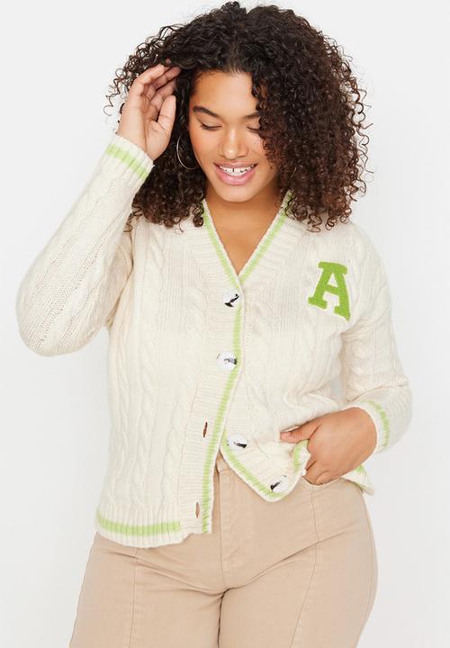 Trendyol - Plus button down knit cardigan - ecru