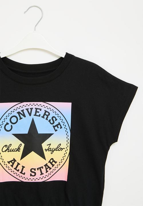 Converse - Teen ss relaxed graphic knit t - black