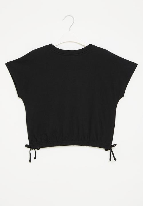 Converse - Teen ss relaxed graphic knit t - black