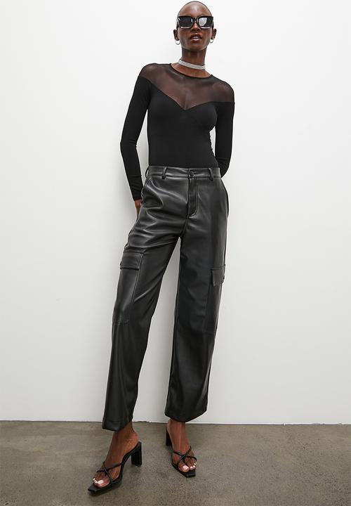 Superbalist - Sheer inset bodysuit - black