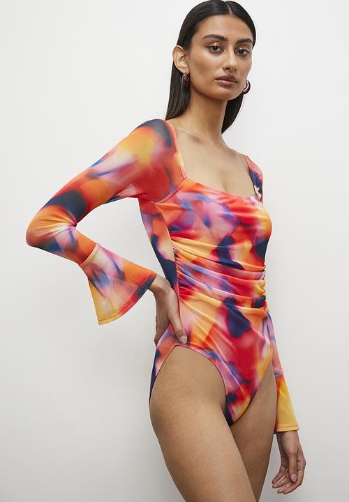 Superbalist - Printed bodysuit - orange soft focus