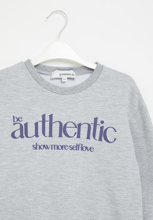 Superbalist - Older girls graphic sweat top - grey melange