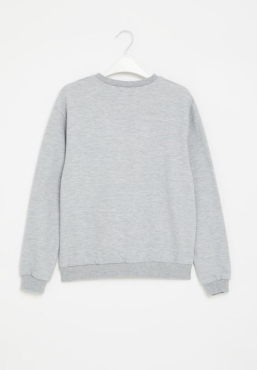Superbalist - Older girls graphic sweat top - grey melange