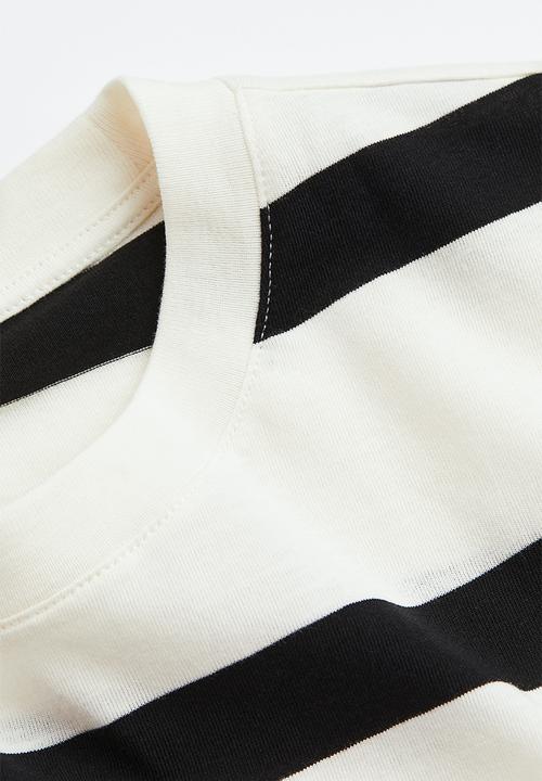 H&M - Cotton T-shirt - white/black striped