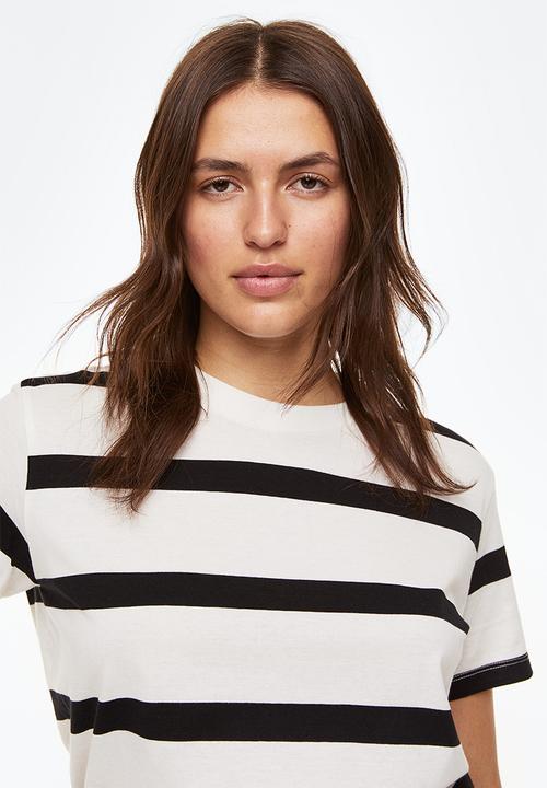 H&M - Cotton T-shirt - white/black striped