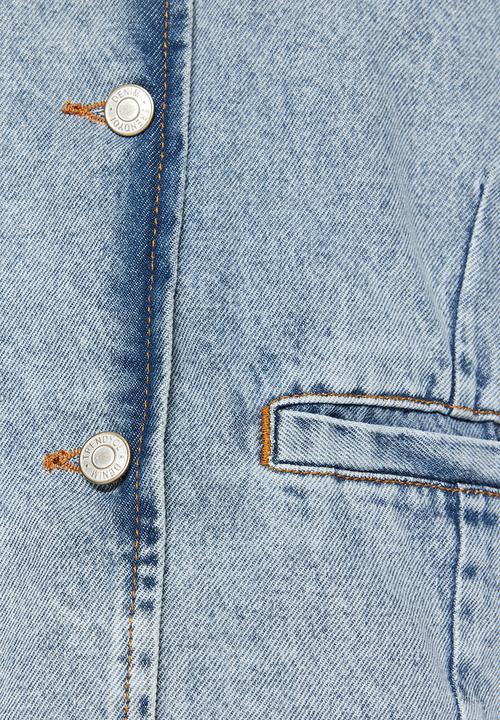 Trendyol - Modest oversized biker jacket - blue