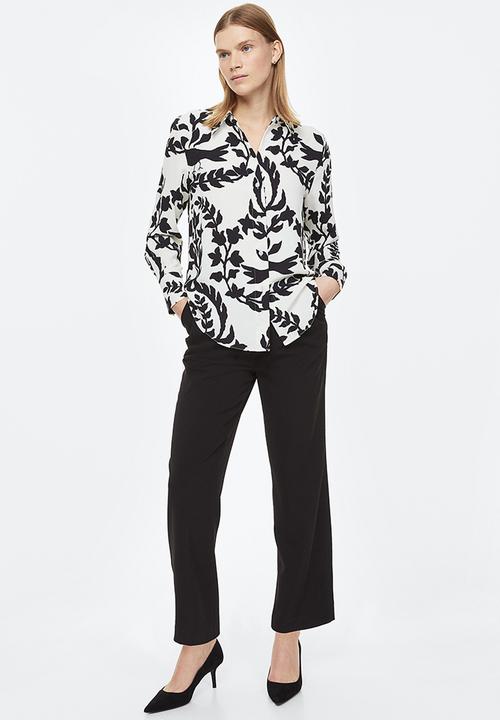 H&M - Pointed-collar shirt - white/patterned