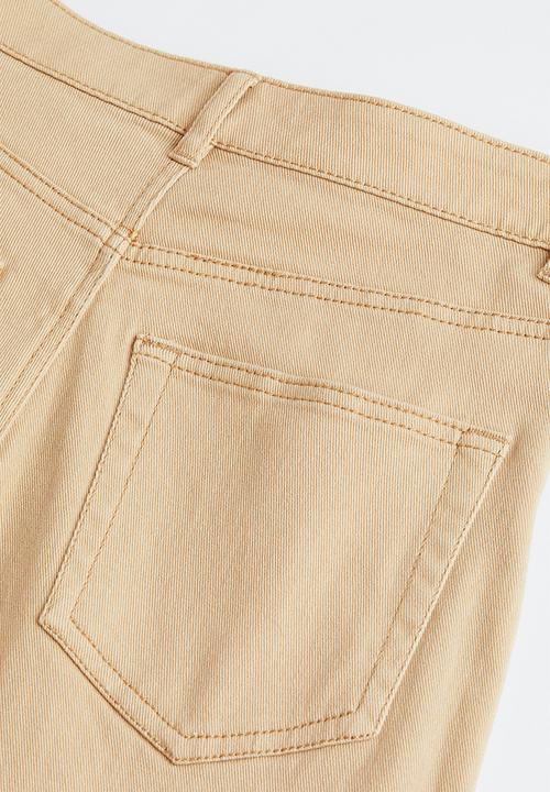 H&M - Wide twill trousers - beige
