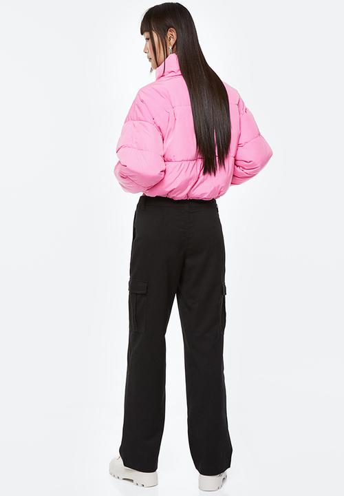 H&M - Straight cargo trousers - black
