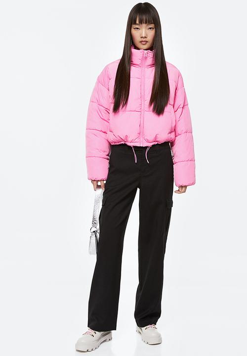H&M - Straight cargo trousers - black