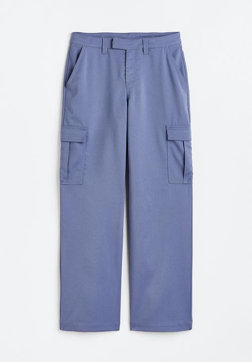 H&M - Straight cargo trousers - pigeon blue