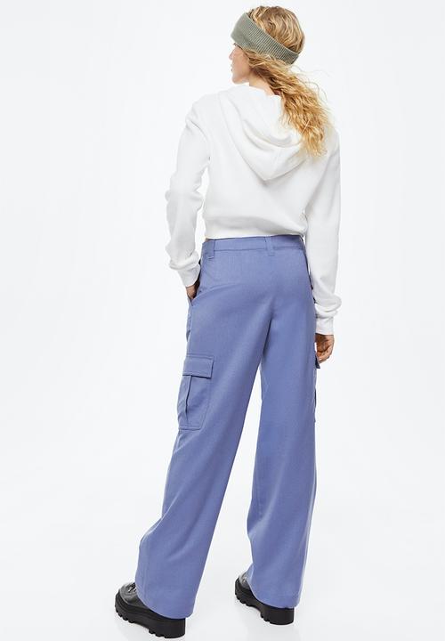 H&M - Straight cargo trousers - pigeon blue