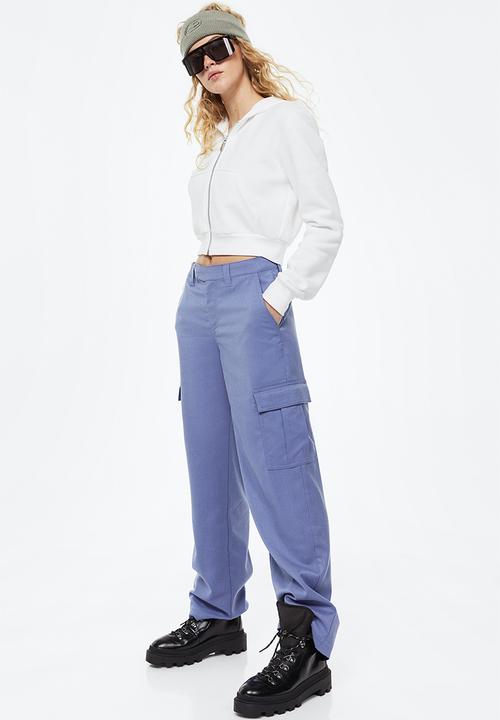 H&M - Straight cargo trousers - pigeon blue