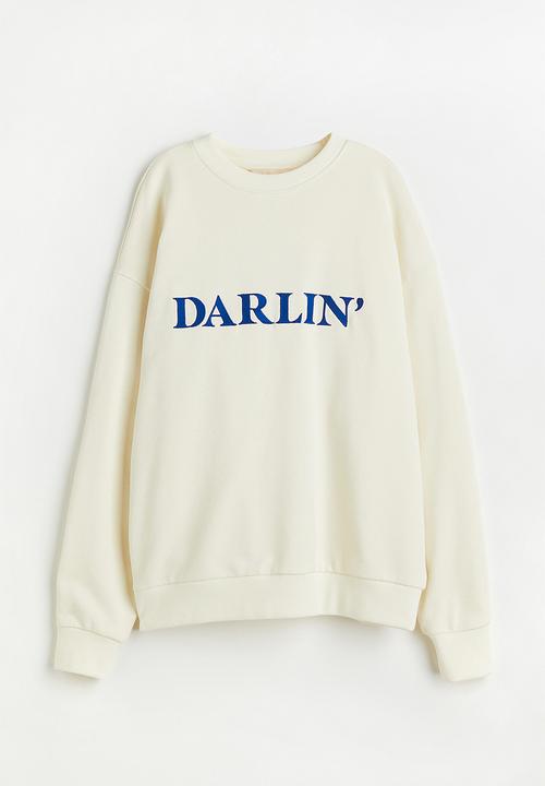 H&M - Embroidered sweatshirt - cream/darlin'