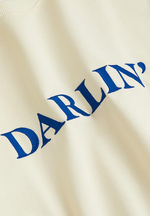 H&M - Embroidered sweatshirt - cream/darlin'