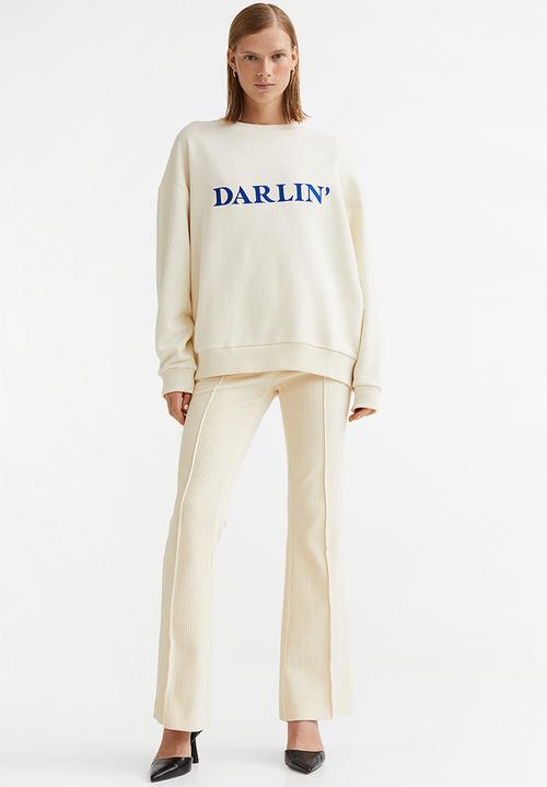 H&M - Embroidered sweatshirt - cream/darlin'