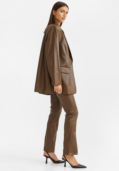 H&M - Slit-hem trousers - brown