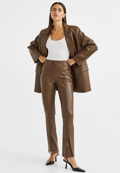 H&M - Slit-hem trousers - brown