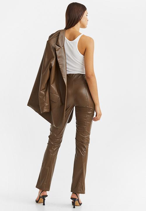 H&M - Slit-hem trousers - brown