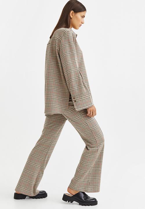 H&M - Oversized shirt - beige/checked