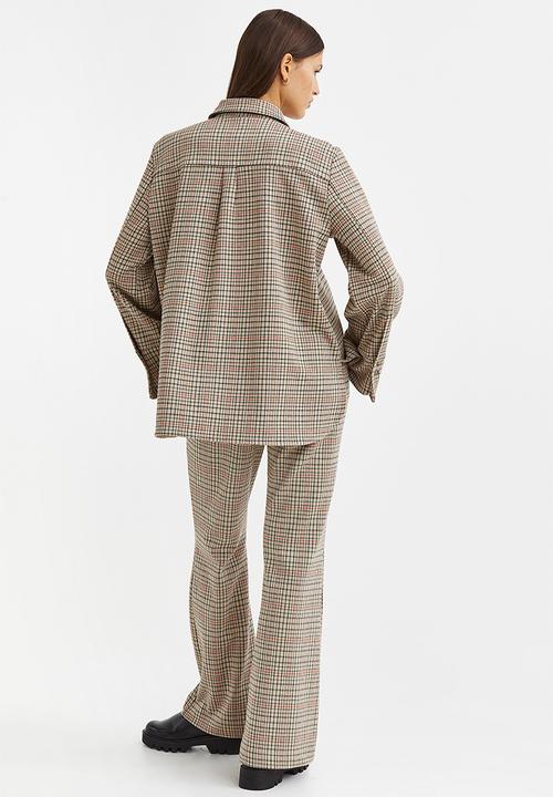 H&M - Oversized shirt - beige/checked