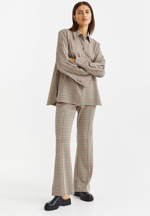 H&M - Oversized shirt - beige/checked