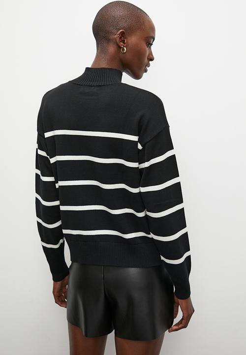 Superbalist - Breton stripe pull over - black based stripe