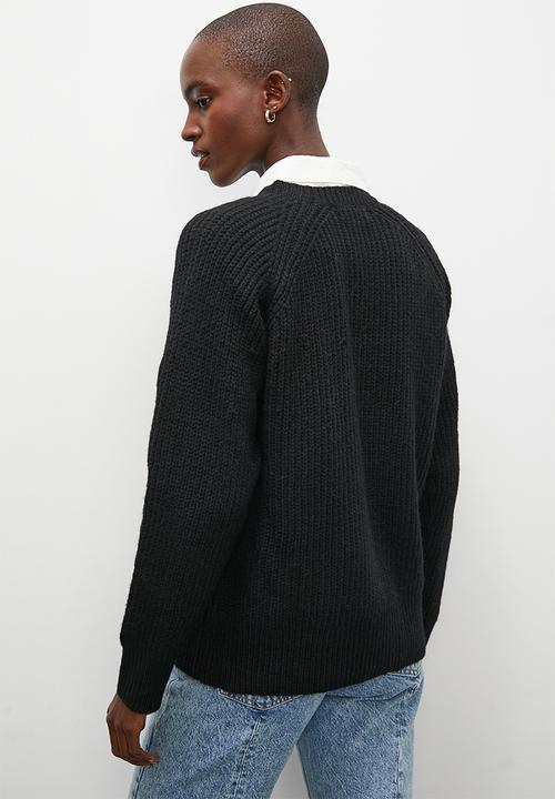 Superbalist - Rib diversion crew neck - black