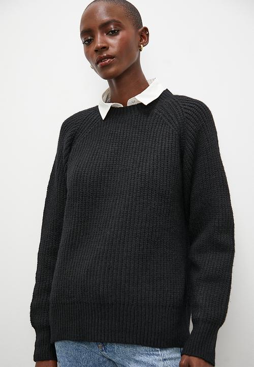 Superbalist - Rib diversion crew neck - black