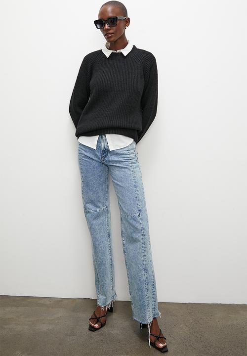 Superbalist - Rib diversion crew neck - black