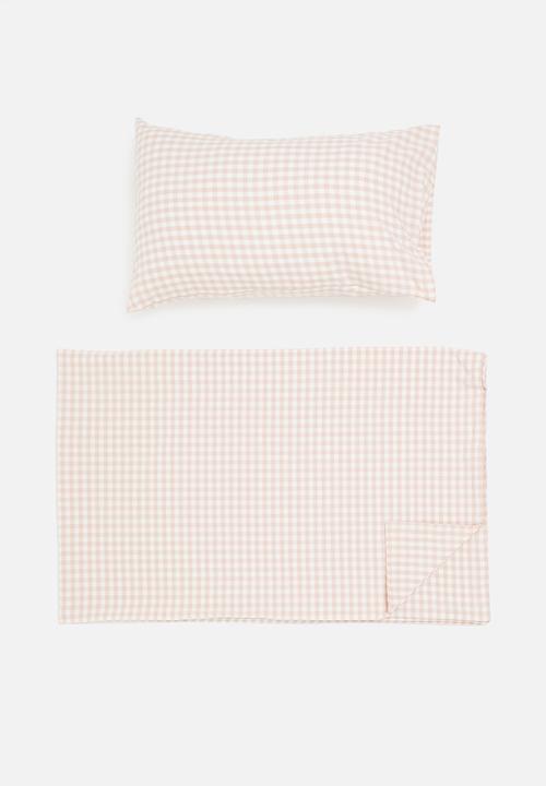 Phlo Studio - Washed cotton duvet cover set - pink gingham