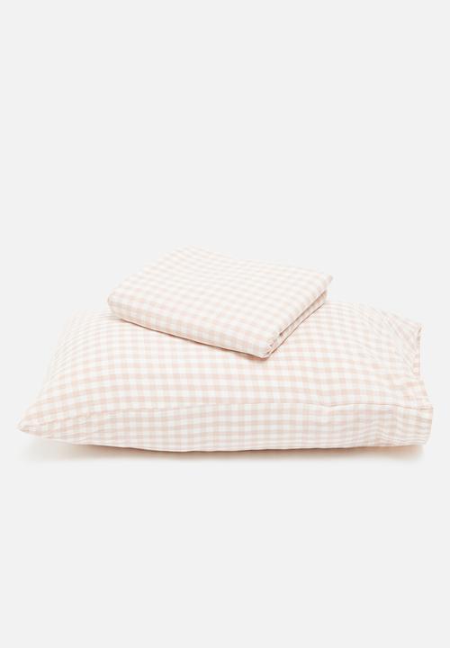Phlo Studio - Washed cotton duvet cover set - pink gingham