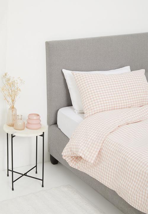 Phlo Studio - Washed cotton duvet cover set - pink gingham