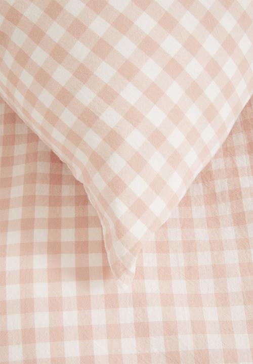 Phlo Studio - Washed cotton duvet cover set - pink gingham