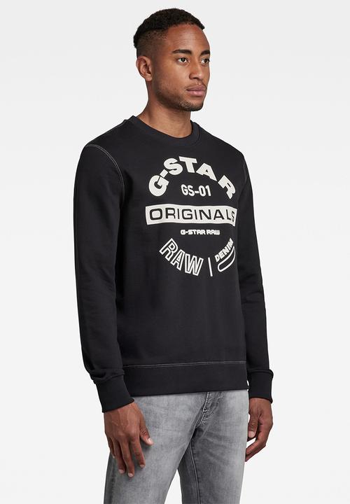 G-STAR - Originals logo gr r sw long sleeve - black