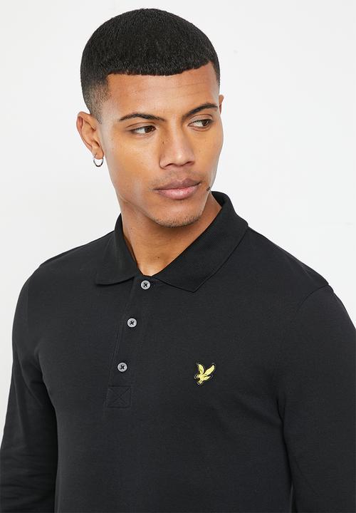 Lyle & Scott - Long sleeve polo shirt - jet black
