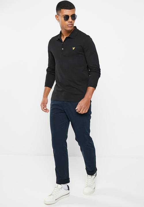 Lyle & Scott - Long sleeve polo shirt - jet black