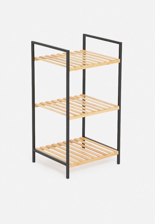 Bathroom Solutions - Bathroom rack 3 shelves - natural & black