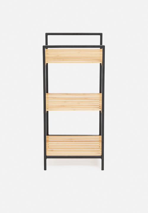 Bathroom Solutions - Bathroom rack 3 shelves - natural & black