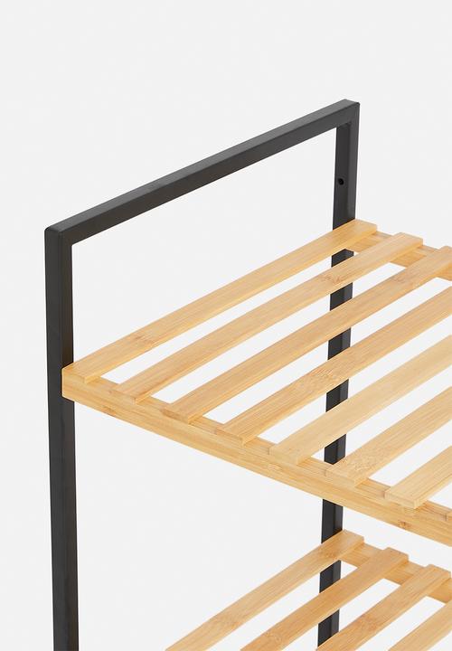 Bathroom Solutions - Bathroom rack 3 shelves - natural & black