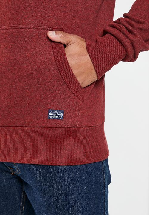 Superdry. - Rw classics applique hood - rich red grif