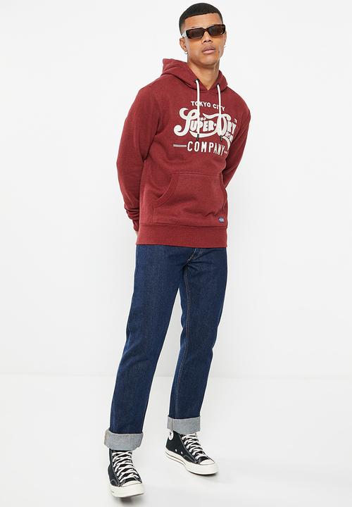 Superdry. - Rw classics applique hood - rich red grif
