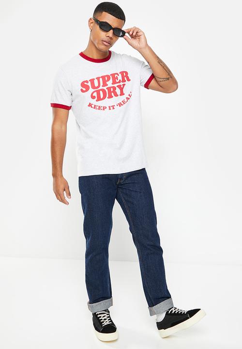 Superdry. - Vintage cooper class rngr tee - glacier grey marl & red