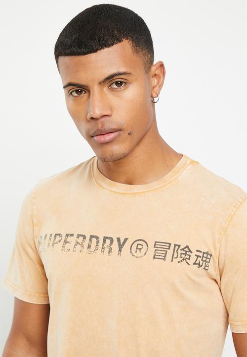 Superdry. - Vintage corp logo tee - dried clay brown