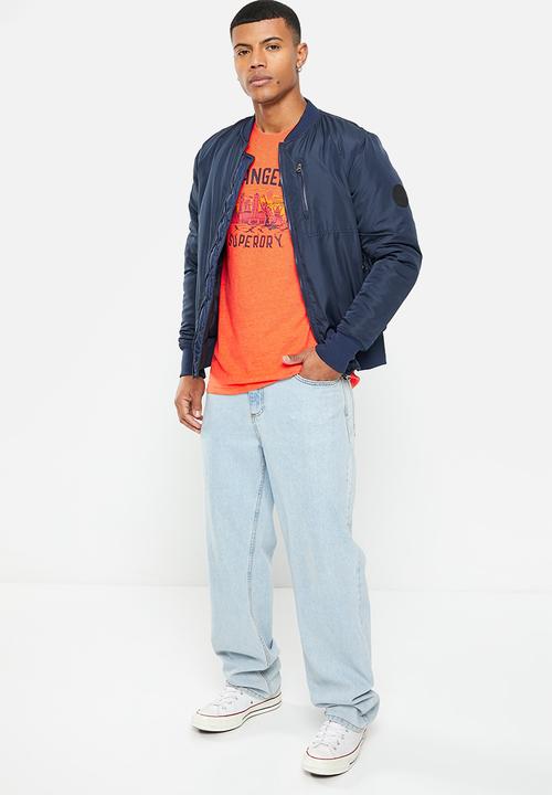Superdry. - Vintage city souvenir tee - new house orange marl