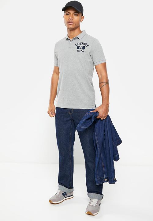 Superdry. - Vintage superstate polo - grey marl