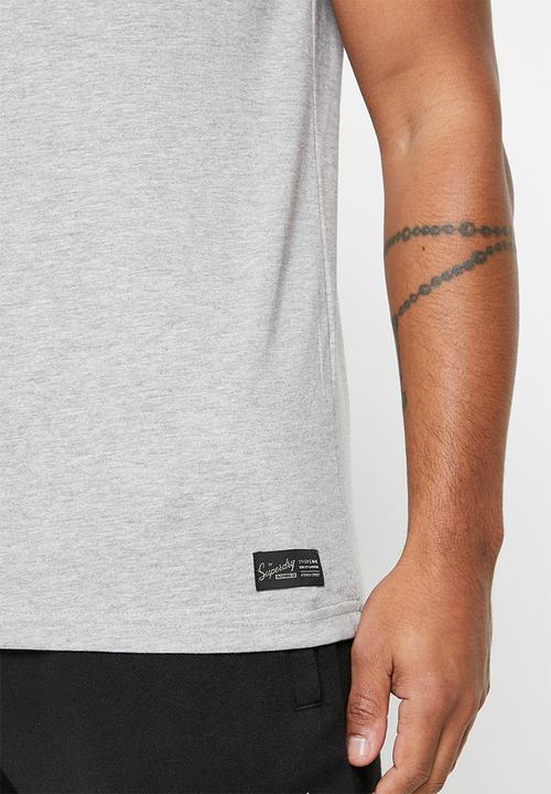 Superdry. - Vintage corp logo tee - grey marl